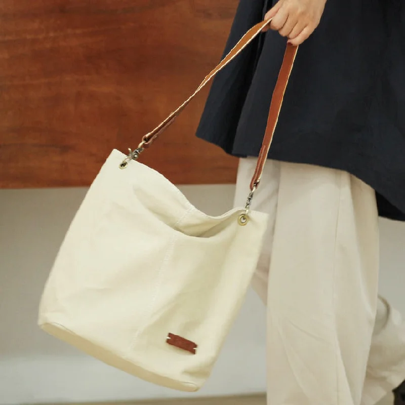 Patchwork Tote Bag in Denim with Vintage - Inspired Designs for a Retro AppealWomens White Canvas Tote Bags Canvas Shoulder Bag Canvas Crossbody Tote Bags for Men