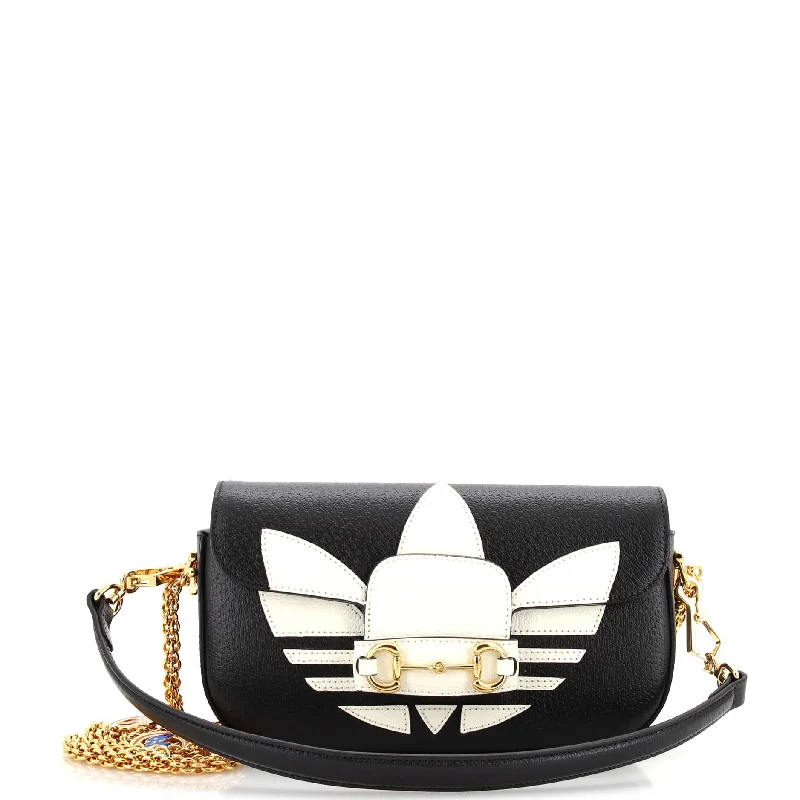 Women's Canvas Shoulder Bag in Navy with Striped Pattern for Beach Tripsx Adidas Horsebit 1955 Shoulder Bag Leather East West