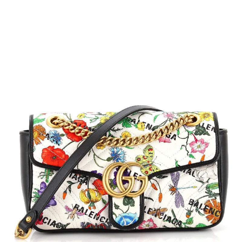 Embroidered Denim Shoulder Bag in Blue for a Vintage Vibex Balenciaga The Hacker Project GG Marmont Flap Bag Matelasse Floral Canvas Small