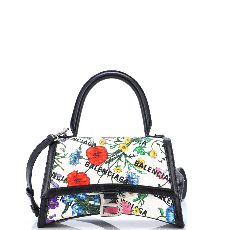 Metallic Shoulder Bag in Gold for Special Occasionsx Balenciaga The Hacker Project Hourglass Top Handle Bag Flora Canvas Small Metallic Shoulder Bag in Gold for Special Occasionsx Balenciaga The Hacker Project Hourglass Top Handle Bag Flora Canvas Small