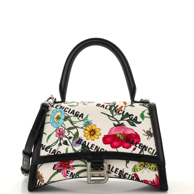 Pvc Shoulder Bag in Clear with Glitter for a Fun and Modern Lookx Balenciaga The Hacker Project Hourglass Top Handle Bag Flora Canvas Small