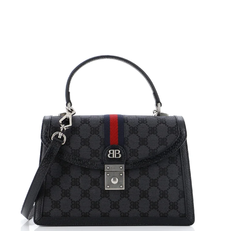 Women's Large Leather Shoulder Bag in Brown with Multiple Compartments for Workx Gucci The Hacker Project Top Handle Bag BB Coated Canvas Small