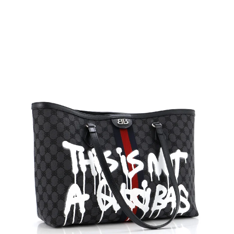 Women's Tote Bag with Magnetic Closure in Orange for Easy Access on the Gox Gucci The Hacker Project Tote Graffiti BB Canvas Medium