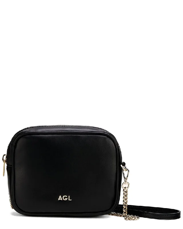 Women's Crossbody Bag with Chain Strap in Gold for a Glamorous TouchAGL Symon Leather Crossbody Women's Crossbody Bag with Chain Strap in Gold for a Glamorous TouchAGL Symon Leather Crossbody
