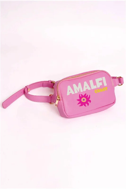 Leather - Trimmed Denim Crossbody Bag in Blue for a Vintage - Inspired LookAmalfi Coast Franny Fanny Pack In Pink
