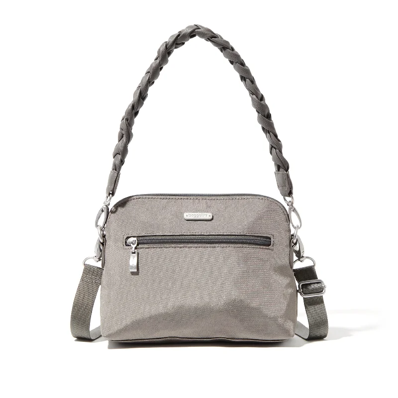 Geometric - Printed PVC Crossbody Bag in Multicolor for Trendy Street Stylebaggallini Dome Crossbody with Braided Strap Geometric - Printed PVC Crossbody Bag in Multicolor for Trendy Street Stylebaggallini Dome Crossbody with Braided Strap