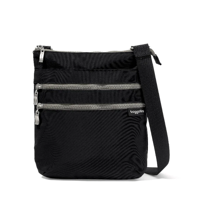 Waterproof Nylon Crossbody Bag in Navy Blue for Outdoor Hiking Tripsbaggallini Women's Comrade 3-Zip Crossbody Bag MM Waterproof Nylon Crossbody Bag in Navy Blue for Outdoor Hiking Tripsbaggallini Women's Comrade 3-Zip Crossbody Bag MM
