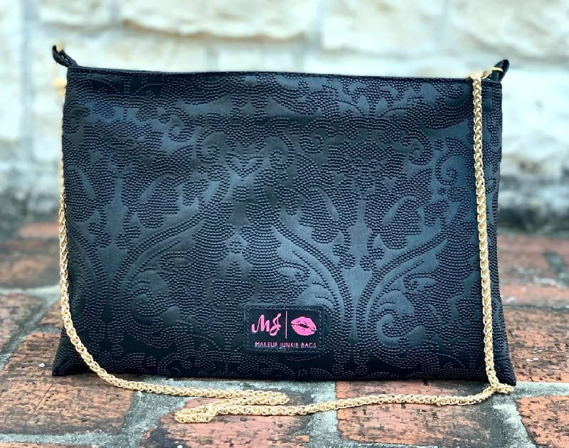 Metallic Crossbody Bag in Silver for New Year's Eve and Special CelebrationsBridal Onyx Crossbody In Black