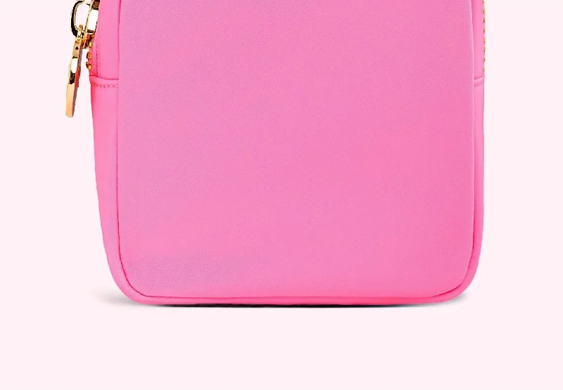Metallic Crossbody Bag in Silver for New Year's Eve and Special CelebrationsClassic Mini Pouch In Bubblegum