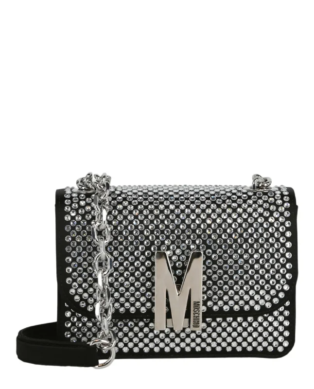 Women's Crossbody Bag with Magnetic Closure in White for Quick AccessCrystal Logo Crossbody Bag Women's Crossbody Bag with Magnetic Closure in White for Quick AccessCrystal Logo Crossbody Bag