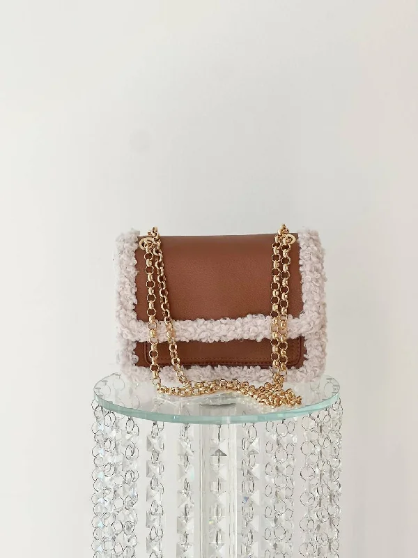 Leather - Trimmed Denim Crossbody Bag in Blue for a Vintage - Inspired LookDannica Cross Body Bag In Brown-Chalk