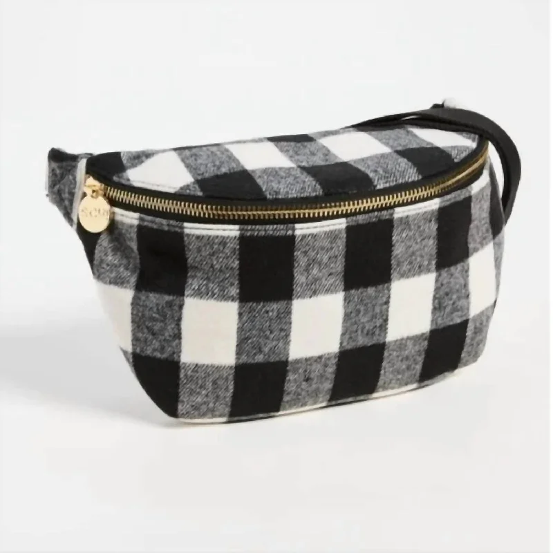 Women's Crossbody Bag with Multiple Compartments in Gray for Organized Daily UseDestination London Fanny Pack In Buffalo Check