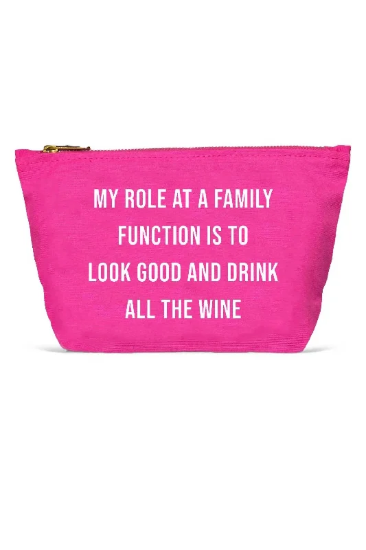 Geometric - Printed PVC Crossbody Bag in Multicolor for Trendy Street StyleDrink All The Wine Pouch In Pink