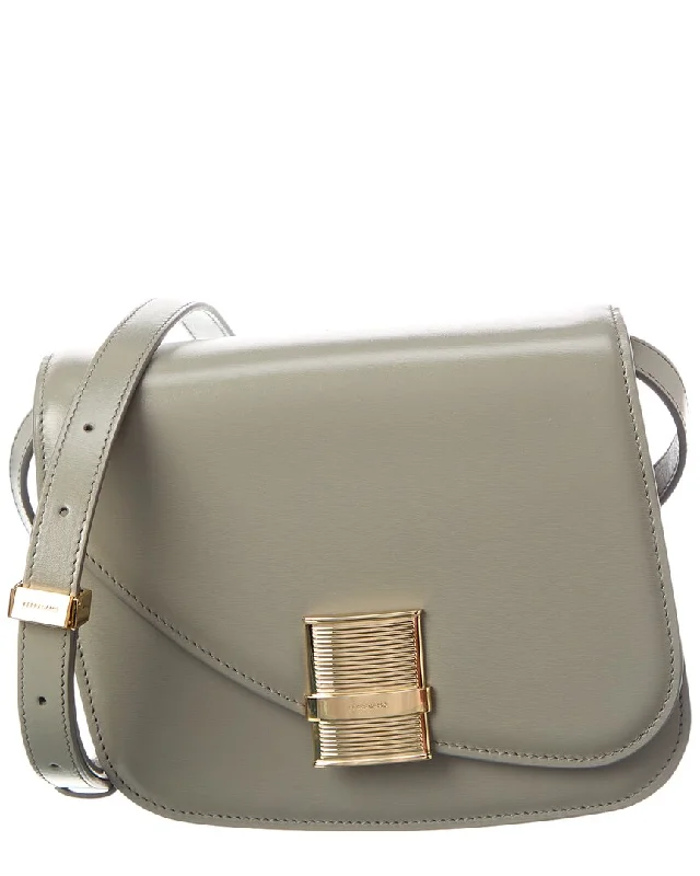 Women's Crossbody Bag with Adjustable Strap in Orange for Customizable ComfortFerragamo Fiamma Small Leather Crossbody