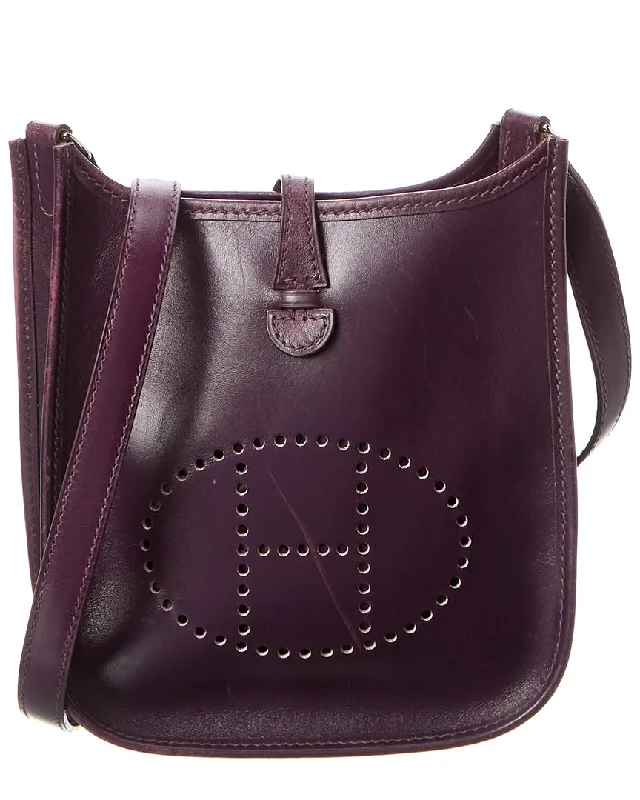 Women's Crossbody Bag with RFID - Blocking Pocket in Black for Safe TravelHermes Purple Box Calf Leather Evelyne I TPM (Authentic Pre-Owned)