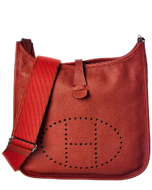 Women's Small Leather Crossbody Bag in Black with Gold Hardware for Evening PartiesHermes Red Epsom Leather Evelyne III PM (Authentic Pre-Owned) Women's Small Leather Crossbody Bag in Black with Gold Hardware for Evening PartiesHermes Red Epsom Leather Evelyne III PM (Authentic Pre-Owned)