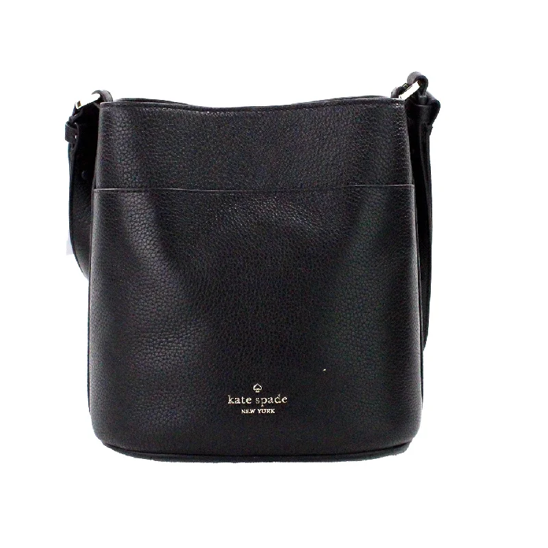Women's Small Leather Crossbody Bag in Black with Gold Hardware for Evening PartiesKate Spade Leila Small Pebbled Leather Bucket Shoulder Crossbody Women's Bag Women's Small Leather Crossbody Bag in Black with Gold Hardware for Evening PartiesKate Spade Leila Small Pebbled Leather Bucket Shoulder Crossbody Women's Bag