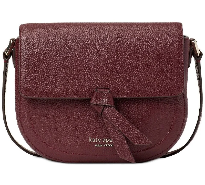 Women's Crossbody Bag with Multiple Compartments in Gray for Organized Daily UseKate Spade New York Knott Saddle Peled Leather crossody ag Women's Crossbody Bag with Multiple Compartments in Gray for Organized Daily UseKate Spade New York Knott Saddle Peled Leather crossody ag