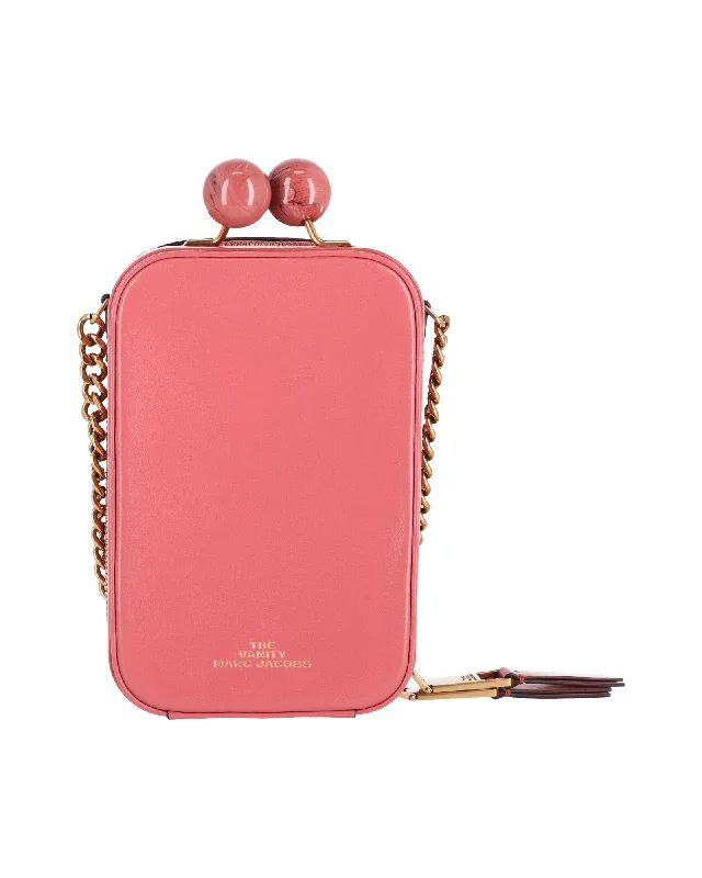 Women's Crossbody Bag with Magnetic Closure in White for Quick AccessMarc Jacobs The Vanity Crossbody Bag in Pink Leather