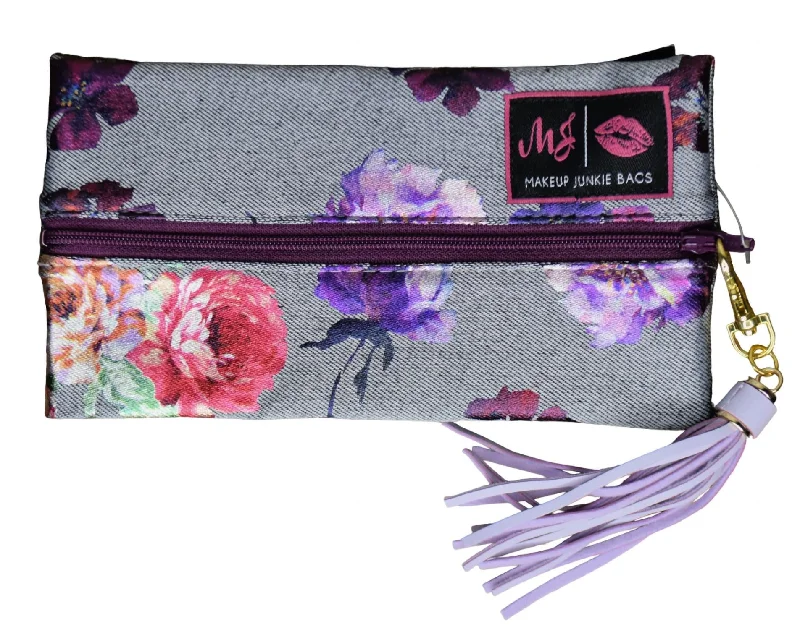 Women's Crossbody Bag with Magnetic Closure in White for Quick AccessMetallic Floral Mini Bag In Gray