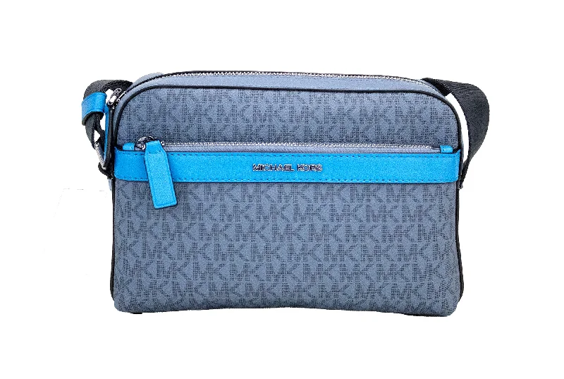 Leather - Trimmed Denim Crossbody Bag in Blue for a Vintage - Inspired LookMichael Kors Cooper Small blue multi Signature PVC Utility Crossbody Women's Bag