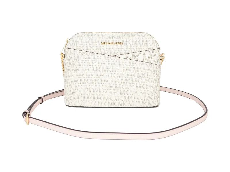 Women's Crossbody Bag with Adjustable Strap in Orange for Customizable ComfortMichael Kors Jet Set Travel Medium Leather X Cross Dome Crossbody Handbag