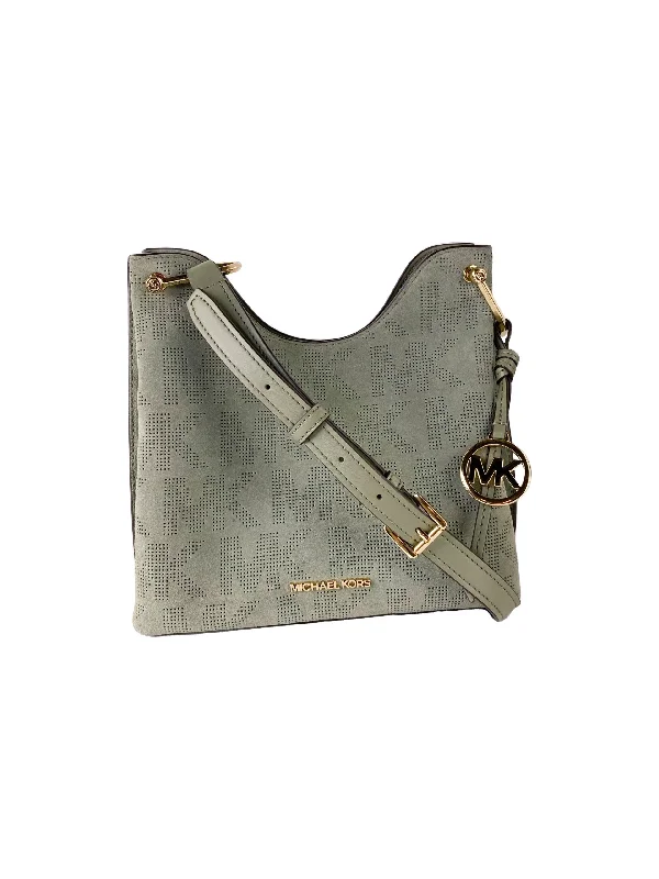 Women's Small Leather Crossbody Bag in Black with Gold Hardware for Evening PartiesMichael Kors Joan Large Perforated Suede Leather Slouchy Messenger Handbag