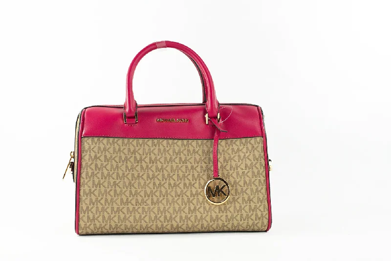 Leather - Trimmed Denim Crossbody Bag in Blue for a Vintage - Inspired LookMichael Kors Travel Medium Carmine pink Signature PVC Duffle Crossbody Bag Women's Purse Leather - Trimmed Denim Crossbody Bag in Blue for a Vintage - Inspired LookMichael Kors Travel Medium Carmine pink Signature PVC Duffle Crossbody Bag Women's Purse