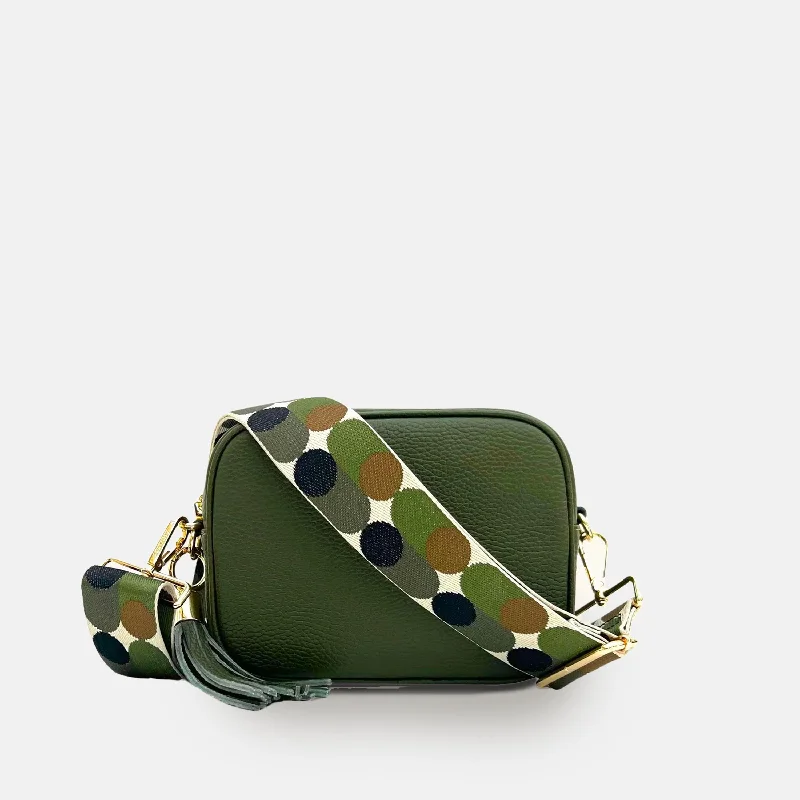 Quilted Leather Crossbody Bag in Cream for a Classic and Elegant AppearanceOlive Green Leather Crossbody Bag With Khaki Pills Strap Quilted Leather Crossbody Bag in Cream for a Classic and Elegant AppearanceOlive Green Leather Crossbody Bag With Khaki Pills Strap