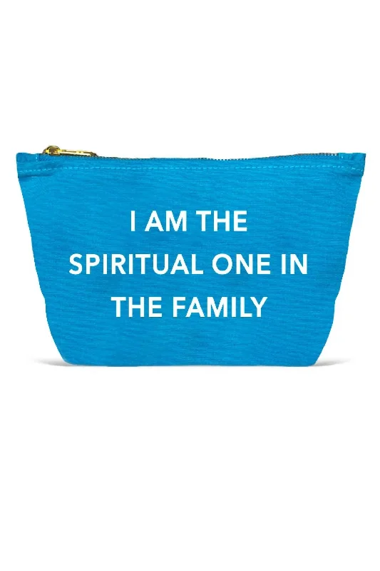 Hand - painted Canvas Crossbody Bag in Yellow for a Unique and Artistic LookSpiritual One Pouch In Blue