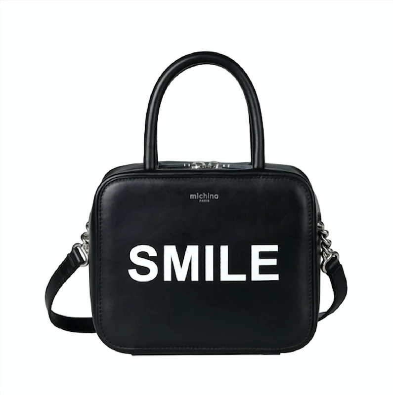 Women's Crossbody Bag with Chain Strap in Gold for a Glamorous TouchSquarit Smile Bag In Black