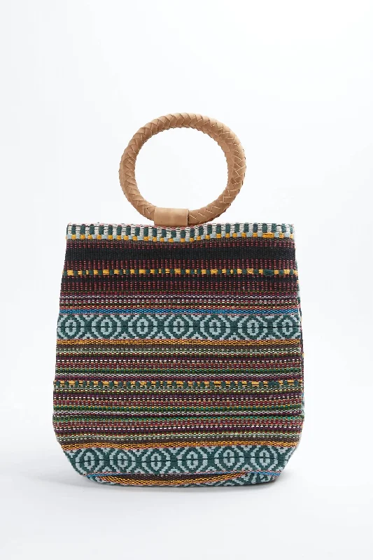 Women's Crossbody Bag with Zippered Pocket on the Back in Red for SecurityTammy Handmade Bucket Crossbody Bag In Multi