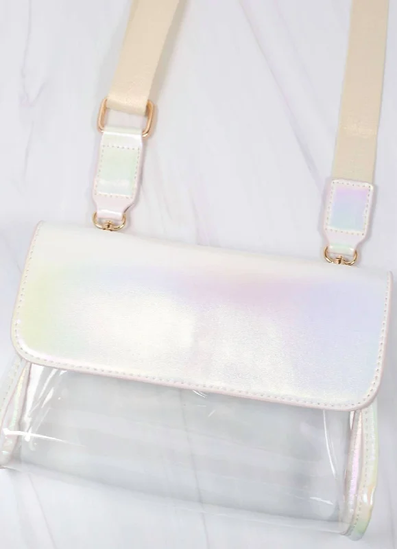 Women's Crossbody Bag with Adjustable Strap in Orange for Customizable ComfortTatum Convertible Clear Bag In White Opal