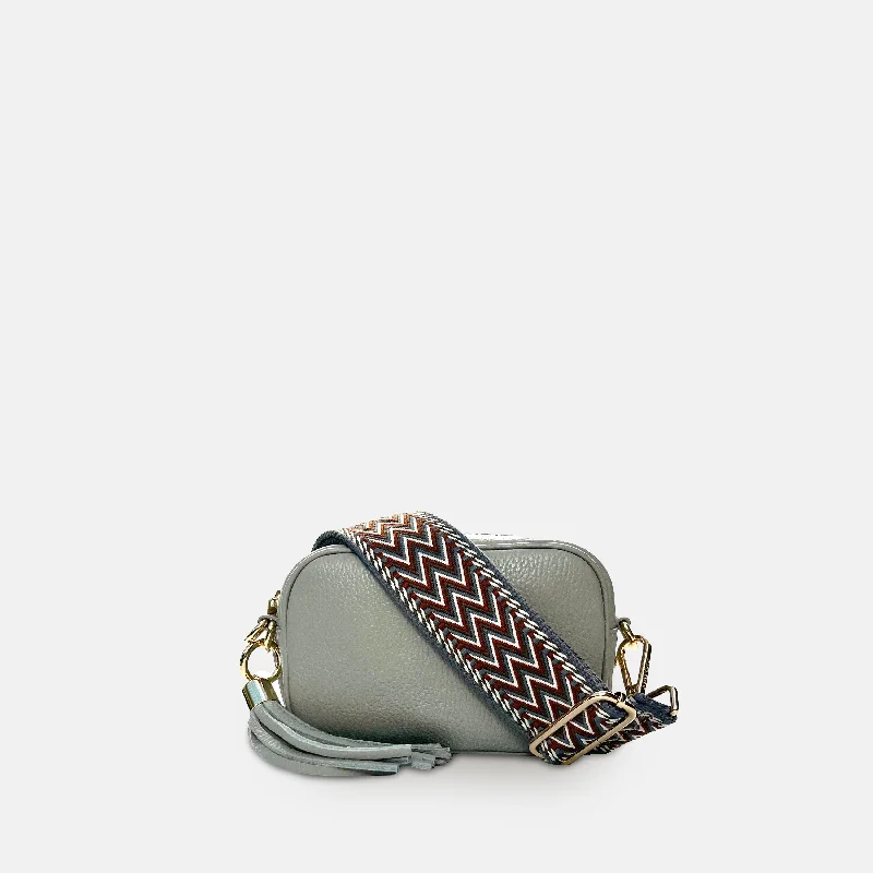 Suede Crossbody Bag in Olive Green for Fall Fashion StatementsThe Mini Tassel Light Grey Leather Phone Bag With Tan Boho Strap Suede Crossbody Bag in Olive Green for Fall Fashion StatementsThe Mini Tassel Light Grey Leather Phone Bag With Tan Boho Strap