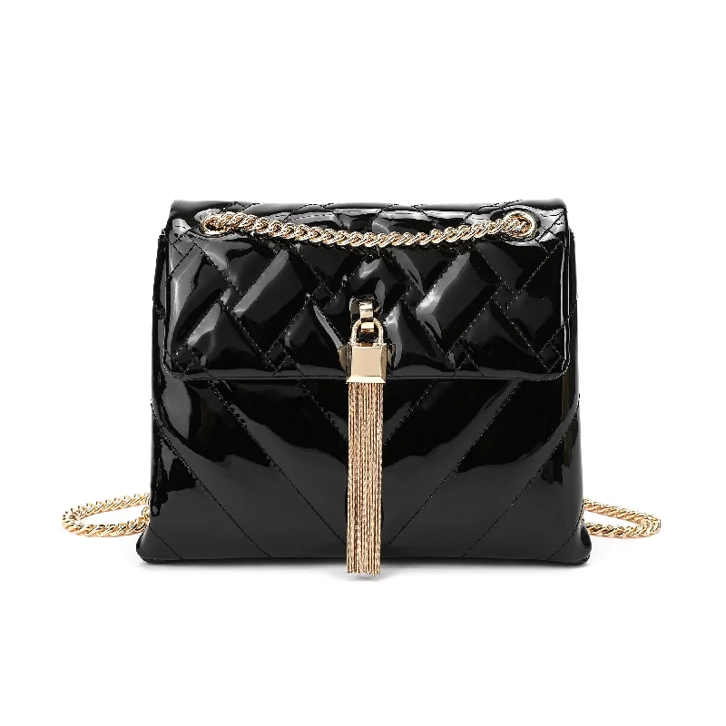 Metallic Crossbody Bag in Silver for New Year's Eve and Special CelebrationsTiffany & Fred Quilted Sheepskin Tassel Crossbody Metallic Crossbody Bag in Silver for New Year's Eve and Special CelebrationsTiffany & Fred Quilted Sheepskin Tassel Crossbody