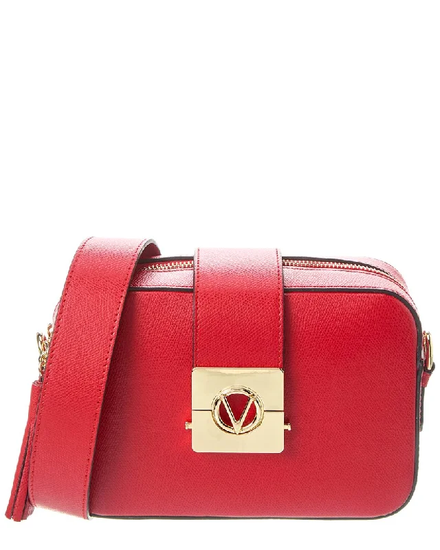 Women's Crossbody Bag with RFID - Blocking Pocket in Black for Safe TravelValentino by Mario Valentino Babette Leather Crossbody