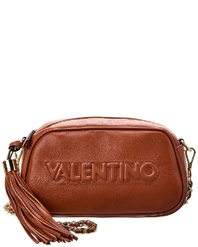 Women's Crossbody Bag with RFID - Blocking Pocket in Black for Safe TravelValentino by Mario Valentino Bella Embossed Leather Crossbody Women's Crossbody Bag with RFID - Blocking Pocket in Black for Safe TravelValentino by Mario Valentino Bella Embossed Leather Crossbody