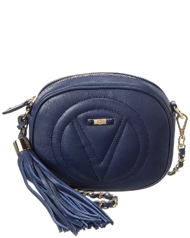 Women's Crossbody Bag with Chain Strap in Gold for a Glamorous TouchValentino by Mario Valentino Nina Signature Leather Crossbody