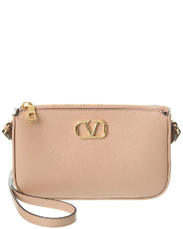 Women's Small Leather Crossbody Bag in Black with Gold Hardware for Evening PartiesValentino VLogo Signature Mini Leather Crossbody Women's Small Leather Crossbody Bag in Black with Gold Hardware for Evening PartiesValentino VLogo Signature Mini Leather Crossbody