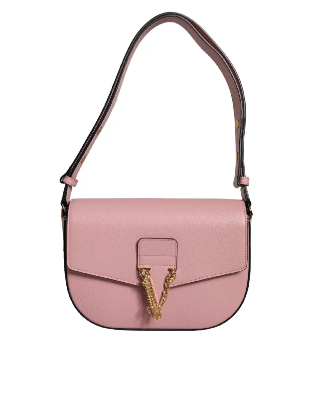 Women's Mini Crossbody Bag in Pink Velvet with Rhinestone Accents for Girls' Nights OutVersace Grainy Calf Leather Logo Crossbody Shoulder Women's Bag Women's Mini Crossbody Bag in Pink Velvet with Rhinestone Accents for Girls' Nights OutVersace Grainy Calf Leather Logo Crossbody Shoulder Women's Bag