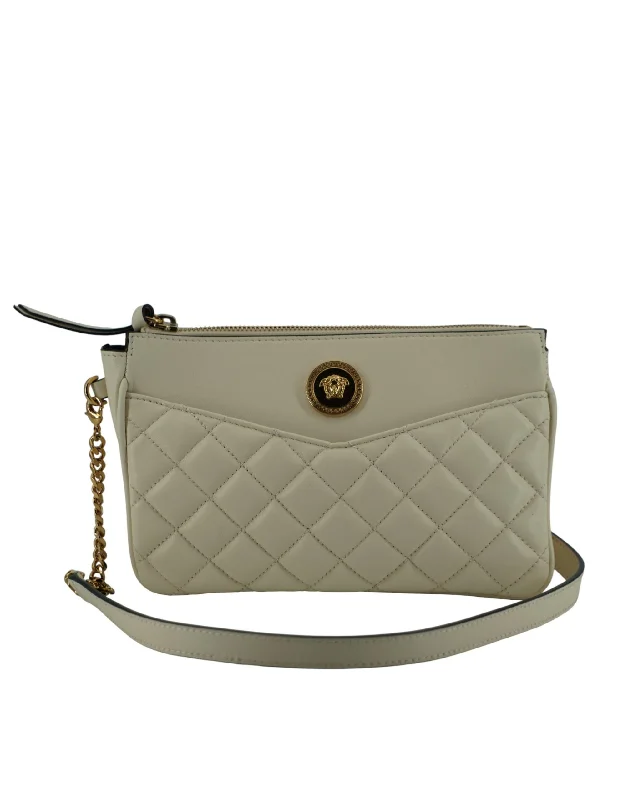 Hand - painted Canvas Crossbody Bag in Yellow for a Unique and Artistic LookVersace Lamb Leather Pouch Crossbody Women's Bag Hand - painted Canvas Crossbody Bag in Yellow for a Unique and Artistic LookVersace Lamb Leather Pouch Crossbody Women's Bag